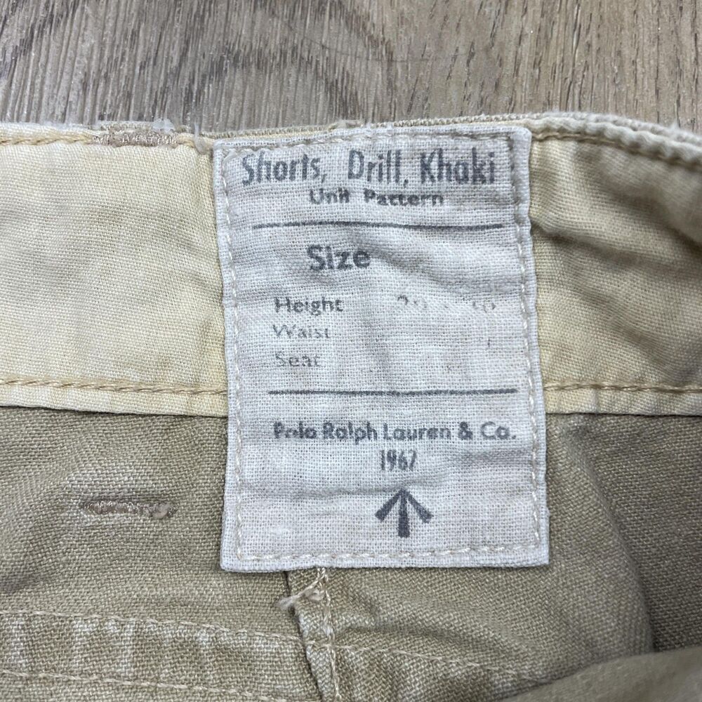Polo Ralph Lauren Shorts Mens 33 Khaki Drill Cargo Herringbone Utility Workwear - Picture 6 of 14